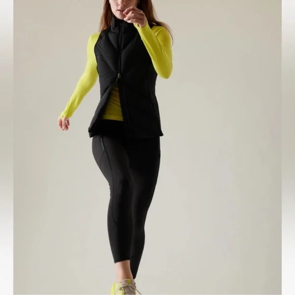 NWOT Athleta Rainier Tights Fleece Lined Black (Large) - Picture 3 of 12